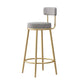 Glam Fabric Bar Stools Low Back Round Seat Barstool with 4 Gold Iron Legs Clearhalo 'Bar Furniture' 'Bar Stools' 'bar_stools' 'furn' 'furn_bar_stools' 'Furniture' 'Kitchen & Dining Furniture' 5738341