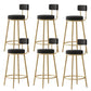 Glam Fabric Bar Stools Low Back Round Seat Barstool with 4 Gold Iron Legs Black 6 Piece Set Clearhalo 'Bar Furniture' 'Bar Stools' 'bar_stools' 'furn' 'furn_bar_stools' 'Furniture' 'Kitchen & Dining Furniture' 5738342