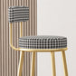 Glam Fabric Bar Stools Low Back Round Seat Barstool with 4 Gold Iron Legs Clearhalo 'Bar Furniture' 'Bar Stools' 'bar_stools' 'furn' 'furn_bar_stools' 'Furniture' 'Kitchen & Dining Furniture' 5738350