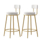 Glam Fabric Bar Stools Low Back Round Seat Barstool with 4 Gold Iron Legs White 2 Piece Set Clearhalo 'Bar Furniture' 'Bar Stools' 'bar_stools' 'furn' 'furn_bar_stools' 'Furniture' 'Kitchen & Dining Furniture' 5738360