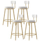 Glam Fabric Bar Stools Low Back Round Seat Barstool with 4 Gold Iron Legs White 4 Piece Set Clearhalo 'Bar Furniture' 'Bar Stools' 'bar_stools' 'furn' 'furn_bar_stools' 'Furniture' 'Kitchen & Dining Furniture' 5738361