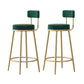 Glam Fabric Bar Stools Low Back Round Seat Barstool with 4 Gold Iron Legs Green 2 Piece Set Clearhalo 'Bar Furniture' 'Bar Stools' 'bar_stools' 'furn' 'furn_bar_stools' 'Furniture' 'Kitchen & Dining Furniture' 5738364