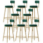 Glam Fabric Bar Stools Low Back Round Seat Barstool with 4 Gold Iron Legs Green 8 Piece Set Clearhalo 'Bar Furniture' 'Bar Stools' 'bar_stools' 'furn' 'furn_bar_stools' 'Furniture' 'Kitchen & Dining Furniture' 5738367