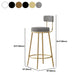 Glam Fabric Bar Stools Low Back Round Seat Barstool with 4 Gold Iron Legs Clearhalo 'Bar Furniture' 'Bar Stools' 'bar_stools' 'furn' 'furn_bar_stools' 'Furniture' 'Kitchen & Dining Furniture' 5738368