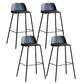 Plastic Scandinavian Bar Stools Low Back Barstool with 4 Iron Legs