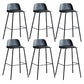 Plastic Scandinavian Bar Stools Low Back Barstool with 4 Iron Legs