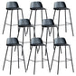 Plastic Scandinavian Bar Stools Low Back Barstool with 4 Iron Legs