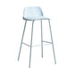 Plastic Scandinavian Bar Stools Low Back Barstool with 4 Iron Legs