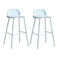 Plastic Scandinavian Bar Stools Low Back Barstool with 4 Iron Legs
