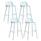 Plastic Scandinavian Bar Stools Low Back Barstool with 4 Iron Legs