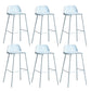 Plastic Scandinavian Bar Stools Low Back Barstool with 4 Iron Legs