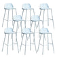 Plastic Scandinavian Bar Stools Low Back Barstool with 4 Iron Legs