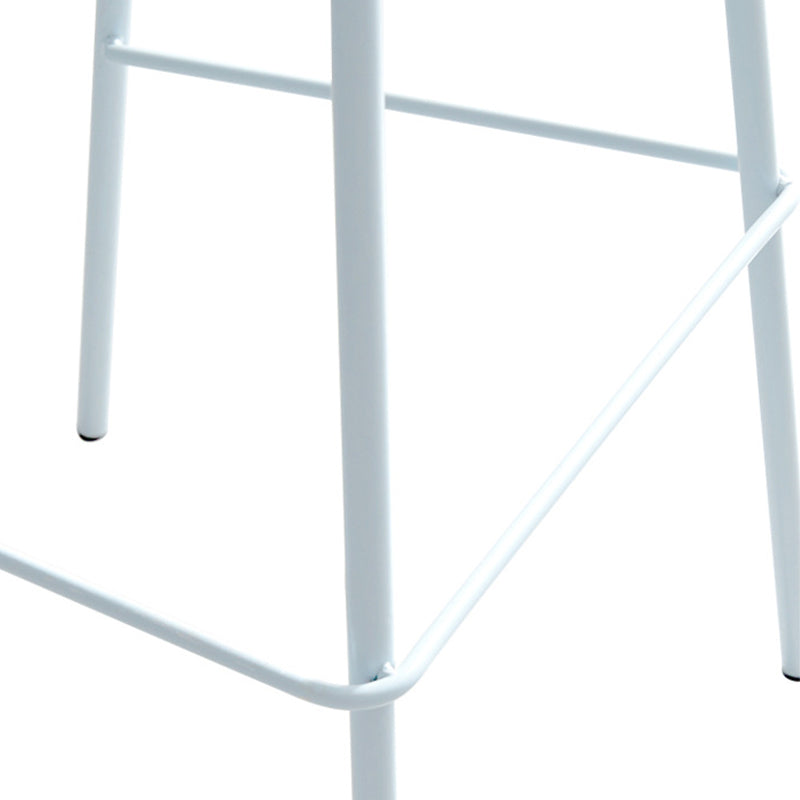 Plastic Scandinavian Bar Stools Low Back Barstool with 4 Iron Legs