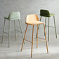 Plastic Scandinavian Bar Stools Low Back Barstool with 4 Iron Legs