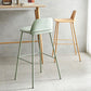 Plastic Scandinavian Bar Stools Low Back Barstool with 4 Iron Legs