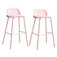 Plastic Scandinavian Bar Stools Low Back Barstool with 4 Iron Legs