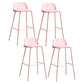 Plastic Scandinavian Bar Stools Low Back Barstool with 4 Iron Legs