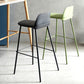 Plastic Scandinavian Bar Stools Low Back Barstool with 4 Iron Legs