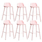 Plastic Scandinavian Bar Stools Low Back Barstool with 4 Iron Legs