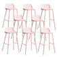 Plastic Scandinavian Bar Stools Low Back Barstool with 4 Iron Legs