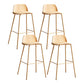 Plastic Scandinavian Bar Stools Low Back Barstool with 4 Iron Legs