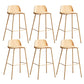 Plastic Scandinavian Bar Stools Low Back Barstool with 4 Iron Legs