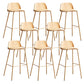 Plastic Scandinavian Bar Stools Low Back Barstool with 4 Iron Legs