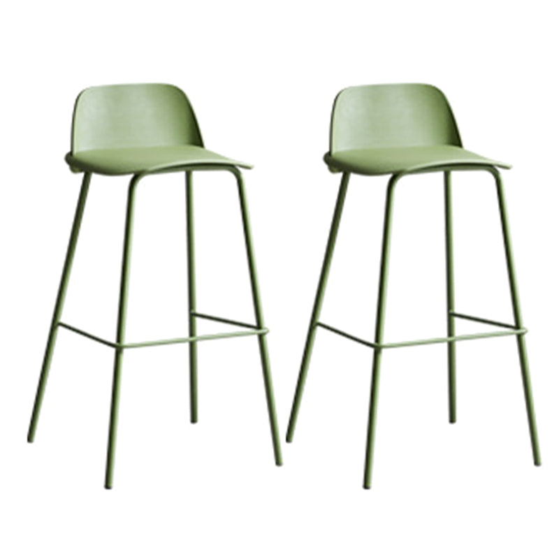 Plastic Scandinavian Bar Stools Low Back Barstool with 4 Iron Legs