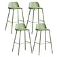 Plastic Scandinavian Bar Stools Low Back Barstool with 4 Iron Legs