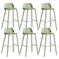 Plastic Scandinavian Bar Stools Low Back Barstool with 4 Iron Legs