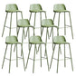 Plastic Scandinavian Bar Stools Low Back Barstool with 4 Iron Legs