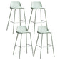 Plastic Scandinavian Bar Stools Low Back Barstool with 4 Iron Legs