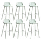 Plastic Scandinavian Bar Stools Low Back Barstool with 4 Iron Legs