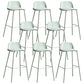 Plastic Scandinavian Bar Stools Low Back Barstool with 4 Iron Legs