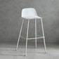 Plastic Scandinavian Bar Stools Low Back Barstool with 4 Iron Legs