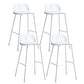 Plastic Scandinavian Bar Stools Low Back Barstool with 4 Iron Legs