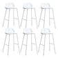 Plastic Scandinavian Bar Stools Low Back Barstool with 4 Iron Legs