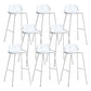 Plastic Scandinavian Bar Stools Low Back Barstool with 4 Iron Legs