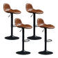 Adjustable Height Bucket Seat Bar Stools Faux Leather Swivel Barstool