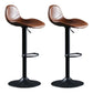 Adjustable Height Bucket Seat Bar Stools Faux Leather Swivel Barstool