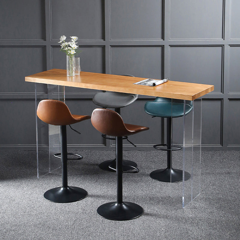 Adjustable Height Bucket Seat Bar Stools Faux Leather Swivel Barstool