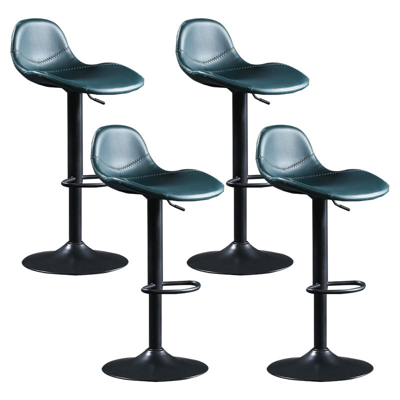 Adjustable Height Bucket Seat Bar Stools Faux Leather Swivel Barstool