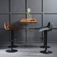 Adjustable Height Bucket Seat Bar Stools Faux Leather Swivel Barstool