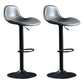 Adjustable Height Bucket Seat Bar Stools Faux Leather Swivel Barstool