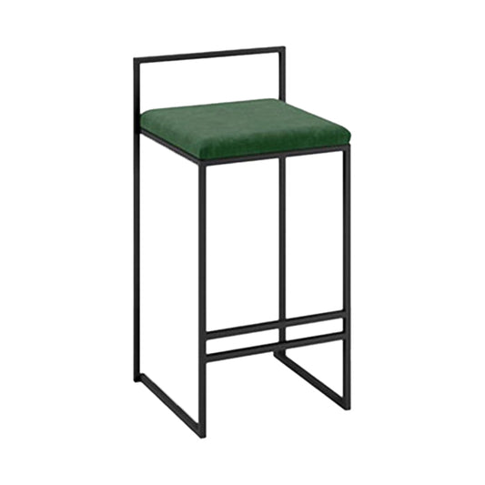 Scandinavian Rectangle Seat Bar Stools Fabric Low Back Barstool for Bristol Blackish Green 1 Piece