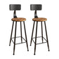 Industrial Armless Backrest Counter Stool Iron Bar Stool with Seat and Pedal