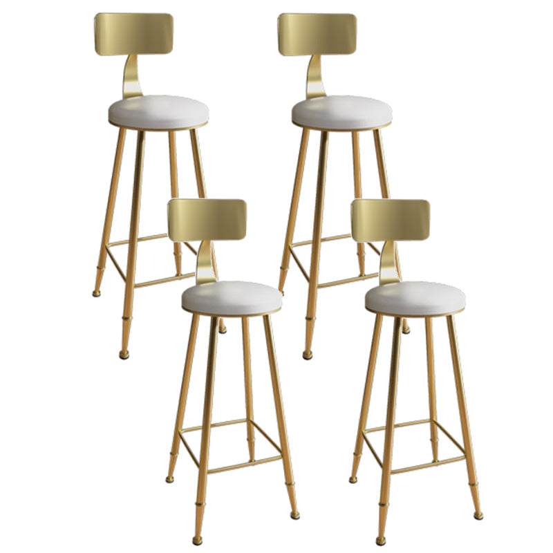 Industrial Armless Backrest Counter Stool Iron Bar Stool with Seat and Pedal