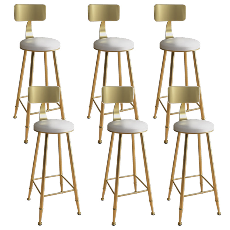 Industrial Armless Backrest Counter Stool Iron Bar Stool with Seat and Pedal