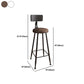 Industrial Armless Backrest Counter Stool Iron Bar Stool with Seat and Pedal