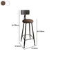 Industrial Armless Backrest Counter Stool Iron Bar Stool with Seat and Pedal